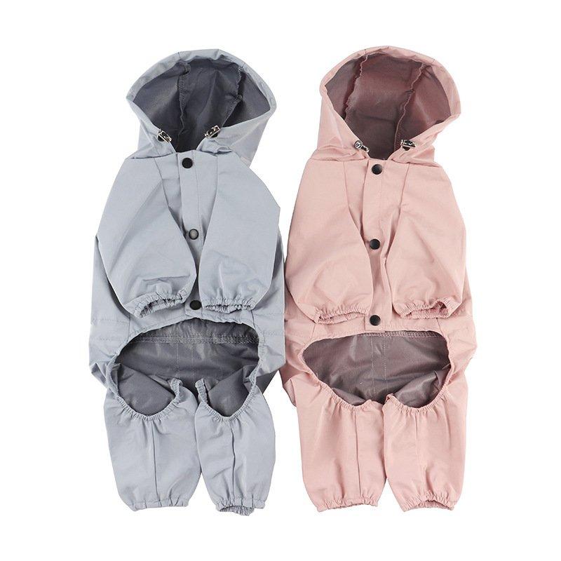 ペット服 ドッグウェア レインコート 犬の服 犬服 パーカー フード付き 四足 小中型犬用 雨服 雨具 雨の日 防水 雨具 お散歩 梅雨対策 メール便 着脱簡単