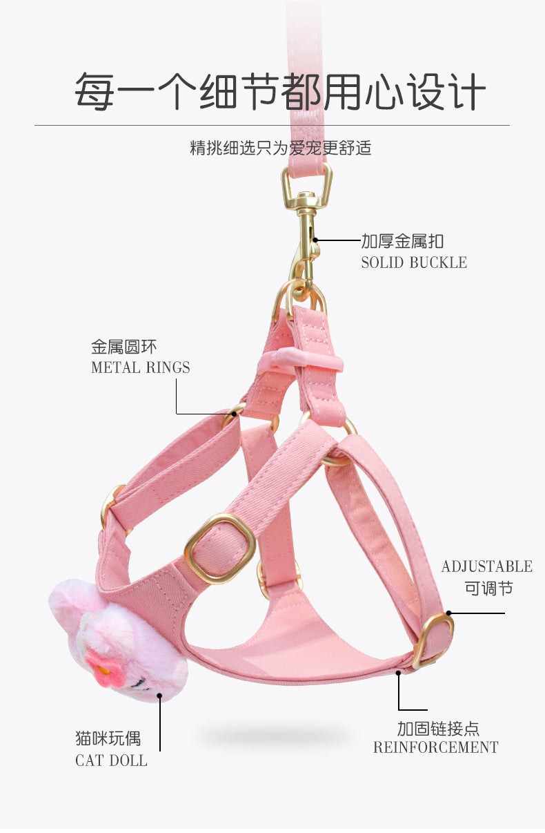 おしゃれ 犬用 ペット用品 ネコ用ハーネス 犬用ハーネス 86 お散歩 簡単装着 ハーネスリードセット 猫用 2点セット 犬 小型犬 中型犬 リーシュ 胴輪 ハーネス お出かけ リード ペットハーネス