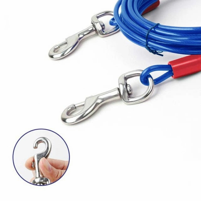 【早い者勝ちタイムセール】切れないリード ステンレス 大型犬 チューブ 犬用リード 錆びにくく リード 中型犬 犬の散歩 ワイヤー入り 切れないリード ワイヤーリード ドッグリード ロングリード 3M