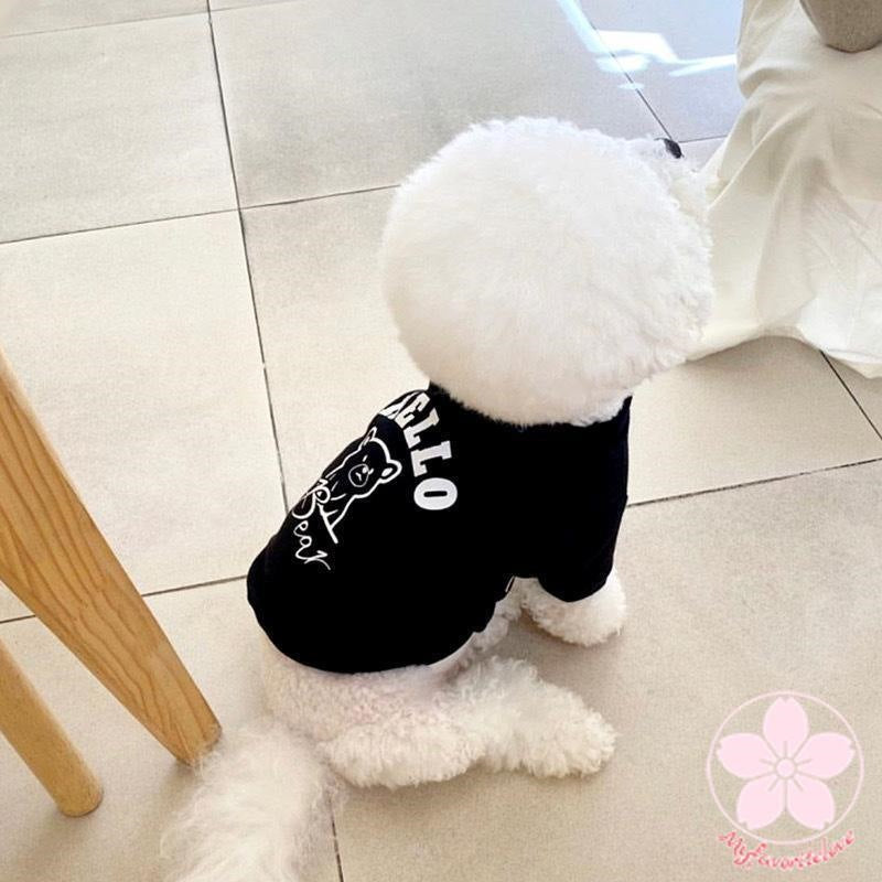 万能流行感 ペット 服 安い 犬 秋 冬 くま柄 モノトーン トレーナー かわいい 可愛い ハイブランド 猫 ドッグ ウェア