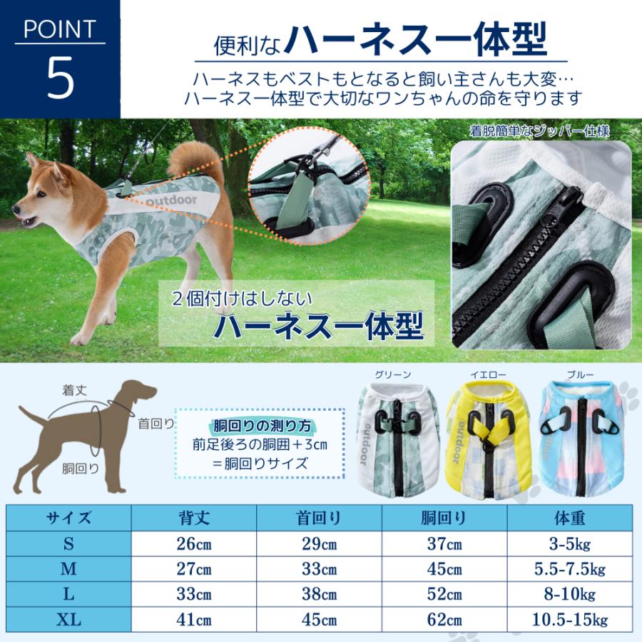 ハーネス一体型 ドッグウエア 夏熱中症対策 小型犬 犬 犬用 クールベスト ひんやり ウェア 犬服 暑さ対策 ひんやり冷感クール ベスト ペット クールウエア