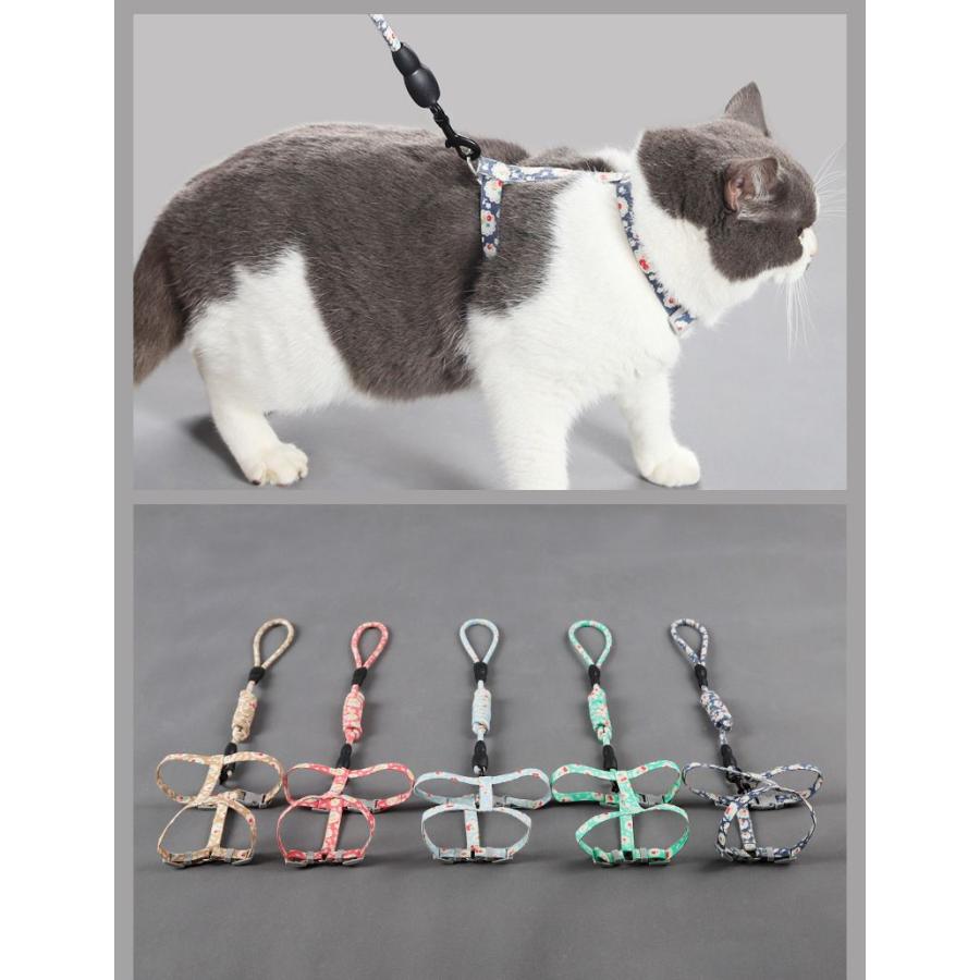 新商品プロモーション,数量限定 春夏しゃれペット猫ハーネスリードセット猫用一体型散歩ハーネスリードねこ用ネコ用 かわいい ナスカン上質ソフト素材猫用品 ペットグッズ 出かけ用品春夏しゃれペット猫ハ