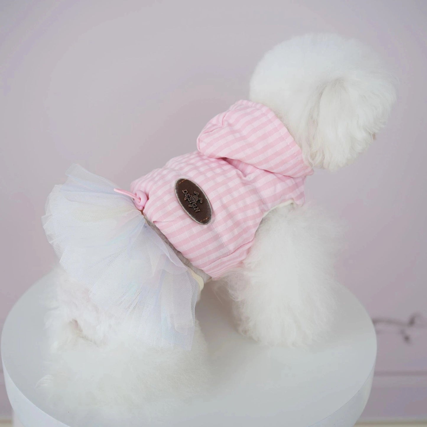 犬服ペットの犬服カラフルなバブル糸ハンドタックコットンコート二本足犬服猫かわいい冬服