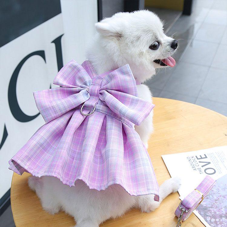 新商品プロモーション,数量限定 ペット用品 ハーネス リード 2点セット 猫用 小型犬用 かわいい 姫様 ワンピース 全8色 リード長さ120cmリード幅2cm XS ( 05-15kg ) Sペッ