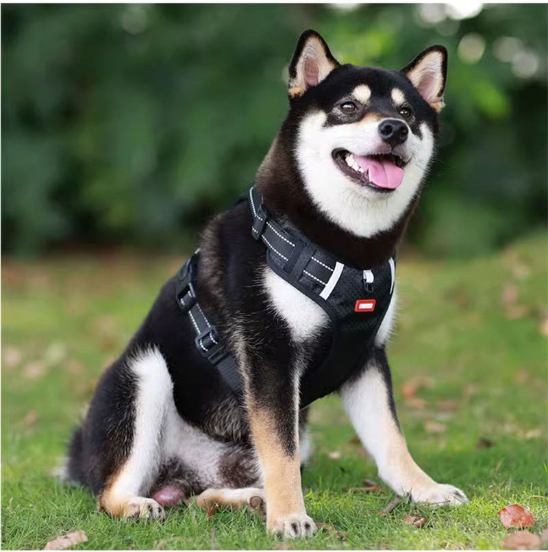 犬ハーネス 犬用 ハーネス 犬用胴輪 反射材料付き 装着簡単 喉にやさしい 小型犬 大型犬 散歩/訓練/お出掛 ペット はーねす 安全 抜けない 軽量 調節可能