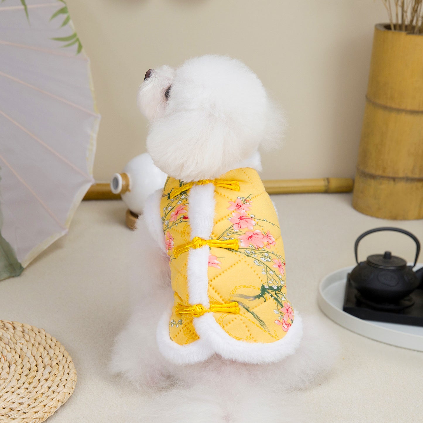 人気ペット用品犬の服猫小型犬暖かく快適なテディカントリースタイルの綿ベスト