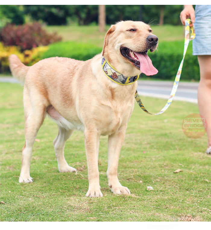 首や喉に優しい 和柄 ペット ペットグッズ 中型犬 ソフト 光反射 小型犬 大型犬 幅広 首輪 素材 犬 ドッグ