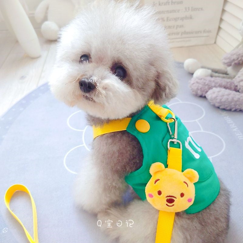 ペットの猫の小型犬のテディの犬の胸のストラップの牽引ロープのベスト式のドッグランの犬のひものかっこいいかわいい衝突色 メガ割ワンピースパンツトートバッグ