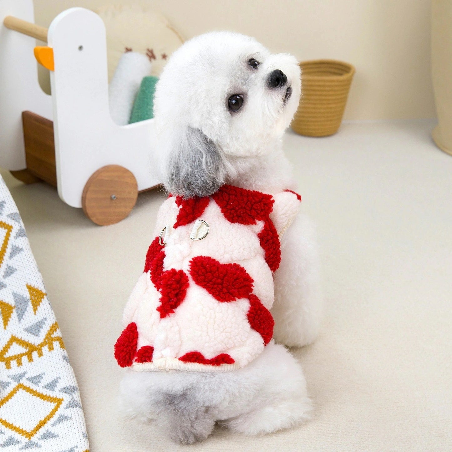 本日の限定商品犬の服猫小型犬ペット用品快適な暖かいテディ愛ハート二本足フリース