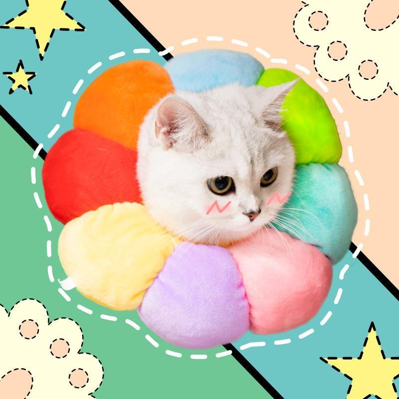 エリザベスカラー ソフトタイプ 猫用 猫用品 猫グッズ 犬用 犬用品 犬グッズ ペット用品 エリザベス ドーナツ 花 布製 クッション かわいい