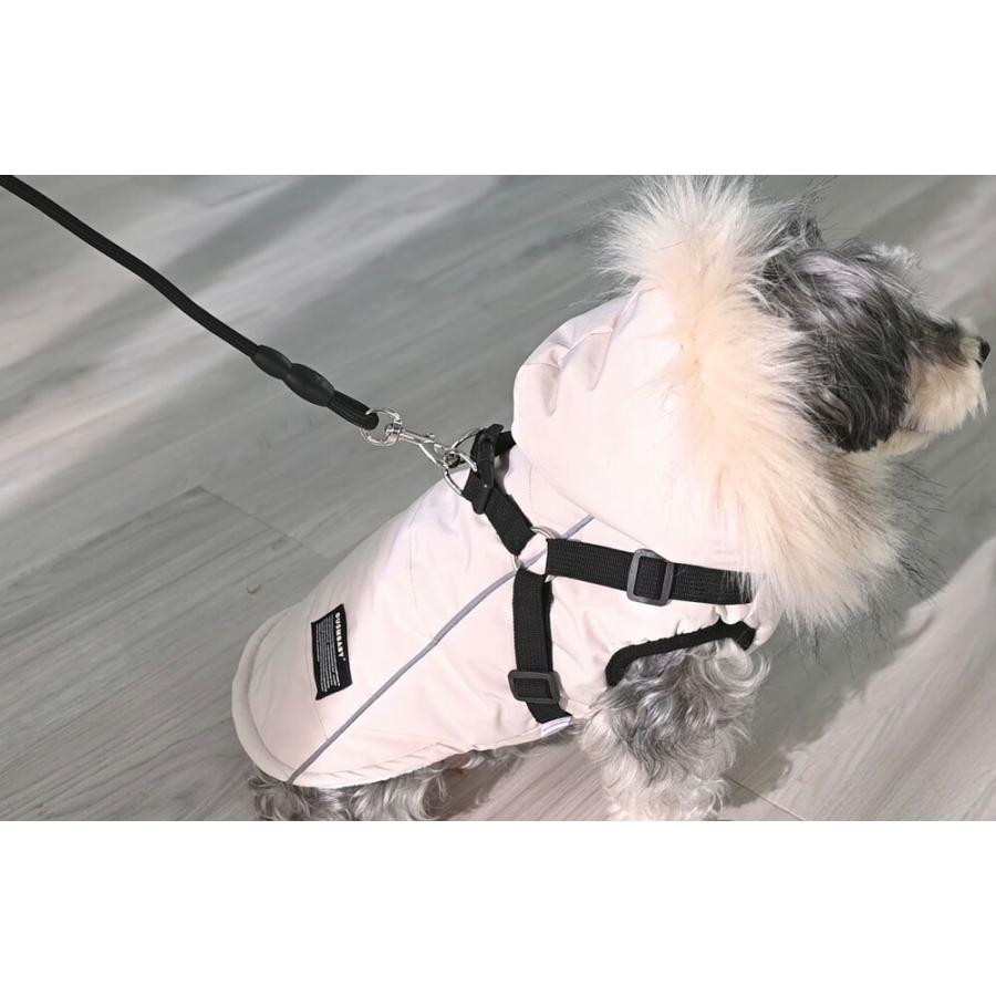 ジャンパー お出かけ ジャケット フード付き 裏ボア 中型犬 小型犬 中綿入り ハーネス一体型 犬 冬服 おしゃれ あったか 犬服 秋冬 ハーネス付き 犬 防寒 コート