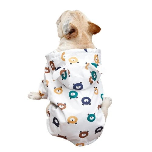 フレンチバケットレインコート子犬防水クマの服犬のとの薄いセクションの小型犬の子犬の傘