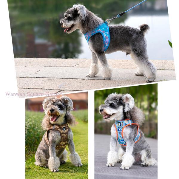ワンプッシュバックル 胴輪 軽量 メッシュ ハーネス 快適 イージークイック 猫 犬 小 ベスト型 簡単着脱 中型犬 Truelove 小型犬 ブランド ハッピーパターン