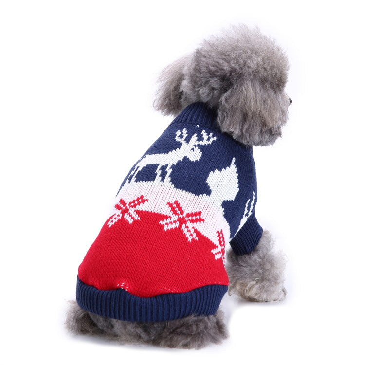 2023年新作入荷 ペット服 犬 服 Tシャツ ドッグウェアペットの服セーターハイネック犬の服セータークリスマス雪花の犬のセーター秋冬