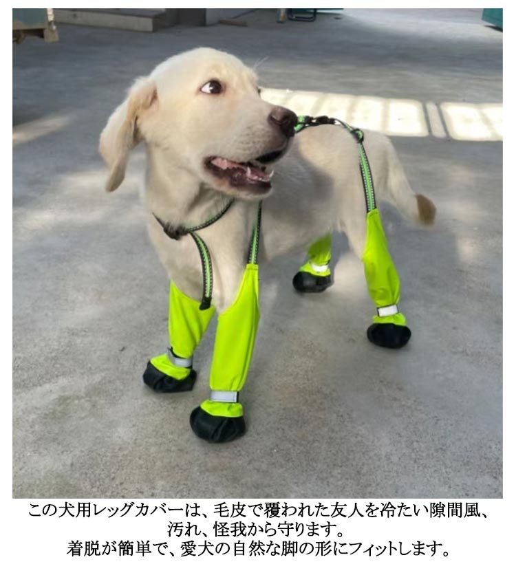 新製品が出回る サスペンダー付き 屋外四本足パンツ スペンダー付き犬用パンツ 調節可能 脱げない 犬用レッグカバー 脱げない 犬用ブーツ 犬服 レインパンツ 犬用レッグカバー 肉球保護 汚れ防止 梅雨