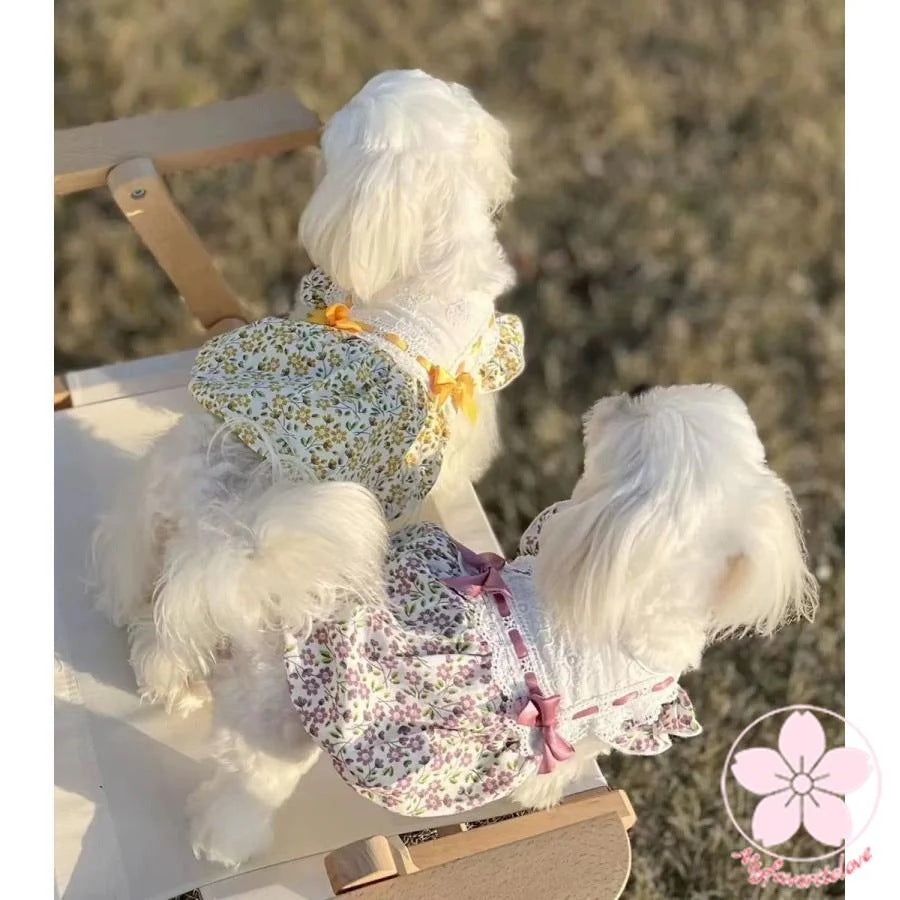 万能流行感 ペット 服 安い 犬 春 夏 2色 付き 花柄 ワンピース かわいい 可愛い ハイブランド 猫 ドッグウェア