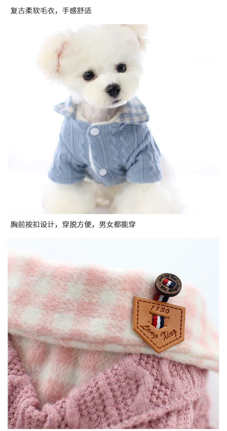 2色春秋冬ダウンコートの新金新品偽2件犬の服ピンクかわいい猫のバブルスリーブロリータお姫様ベスト新生ミルク犬のミルク猫の子犬マシュマロ小型犬クマちゃんペットテディ服CXDZ