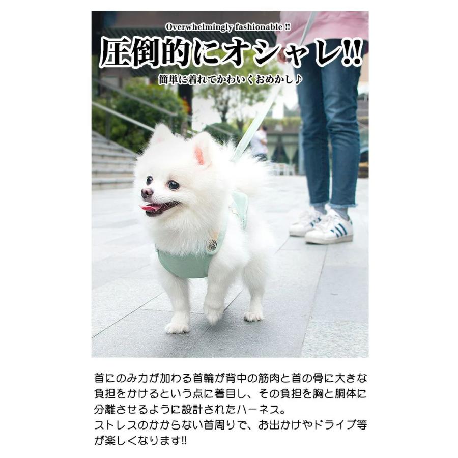 新商品プロモーション,数量限定 犬 ハーネス リード付 ペット 服 デザイン ウェアハーネス 胴輪 キャット ドッグ メッシュ犬 ハーネス