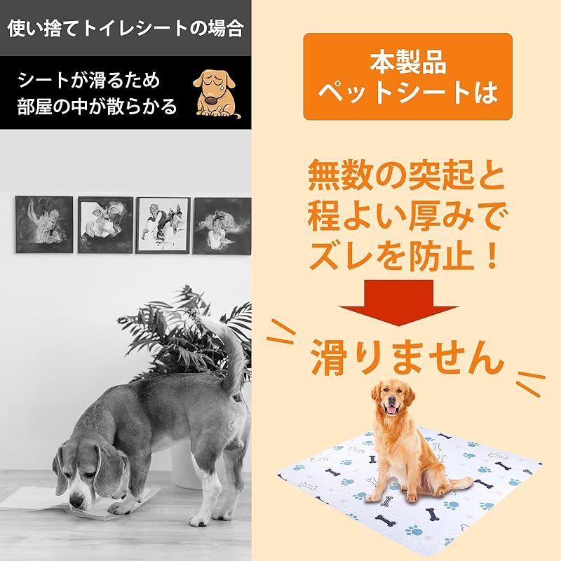 【即納】LOOBANI 2枚セット 犬 猫用洗えるペットシーツ おしっこマット ペット用 トイレ下敷きマット 速乾 滑り止め 繰り返し使える (29*29CM, 2枚セット)