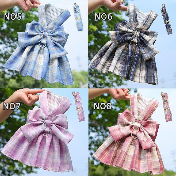 新商品プロモーション,数量限定 ペット用品 ハーネス リード 2点セット 猫用 小型犬用 かわいい 姫様 ワンピース 全8色 リード長さ120cmリード幅2cm XS ( 05-15kg ) Sペッ