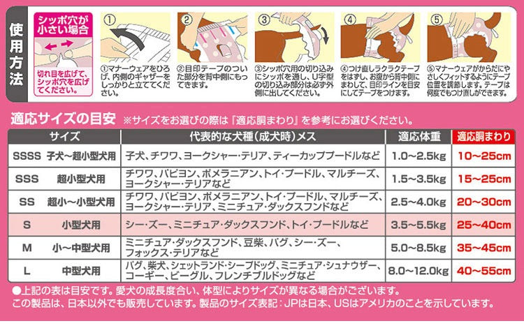 <a href="https://www.qoo10.jp/gmkt.inc/Search/brand.aspx?brandno=18151" target="_blank" class="title_brand" id="btn_brand" title="ユニ・チャーム">ユニ・チャーム</a>【4個セット】 マナーウェア 女の子用 S モーヴピンクドットピンクチェック 36枚 小型犬用 犬用おむつ マナーおむつ ペット用 まとめ売り セット売り まとめ買い