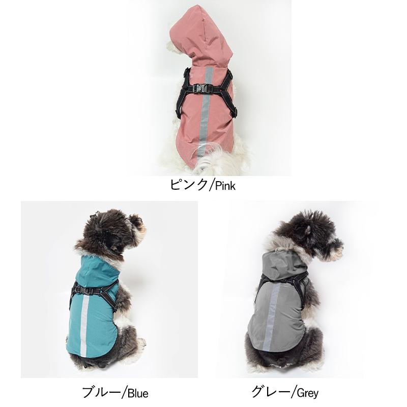 キャットウェア防水服 ペット用レインコート 犬服 フード付き 猫服 中型犬 犬レインコート リード穴あり 小型犬 撥水 反射テープ付き ドッグウェア レインウェア