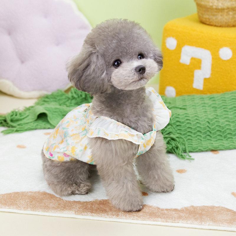 早い者勝ち 発売特典ペットウェアワンピースカン犬服ドッグウェア洋服袖なし花柄総柄お散歩お出かけおしゃれかわいい犬いぬペット服
