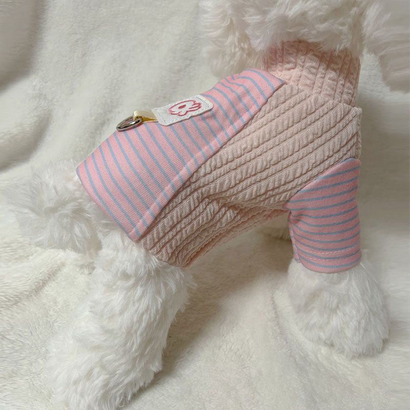 スプリング 犬の服 アウターウェア 牽引可能 ボーダーTシャツ 小型犬用ボトムシャツ 犬 服 犬の服 犬 洋服 犬の服夏 犬洋服