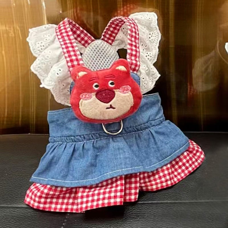 春夏新作 犬服 ペット服 犬 洋服 ペット 犬用品 小中型犬 ペットの犬の服 ワンピース 小型犬 夏 薄い部分 リード付き