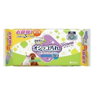 <a href="https://www.qoo10.jp/gmkt.inc/Search/brand.aspx?brandno=18151" target="_blank" class="title_brand" id="btn_brand" title="ユニ・チャーム">ユニ・チャーム</a>ユニ・チャーム ペットケア デオクリーン オシッコ汚れ用おそうじウェットティッシュ 大判 25枚入×2
