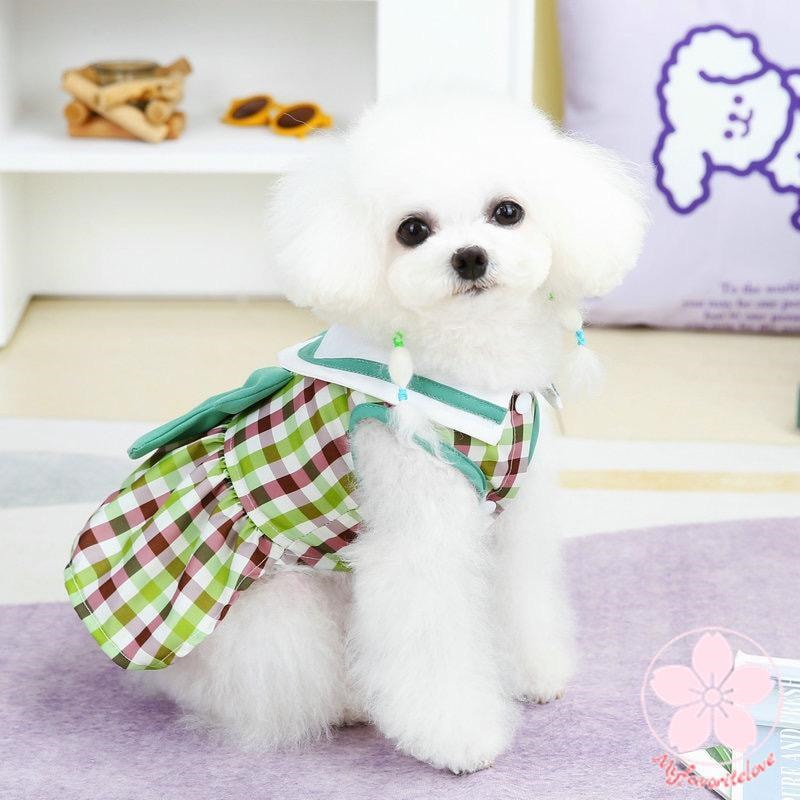 大人の魅力 ペット 服 安い 犬 春 夏 ノースリーブ チェック ワンピース かわいい 可愛い ハイブランド 猫 ドッグウェア