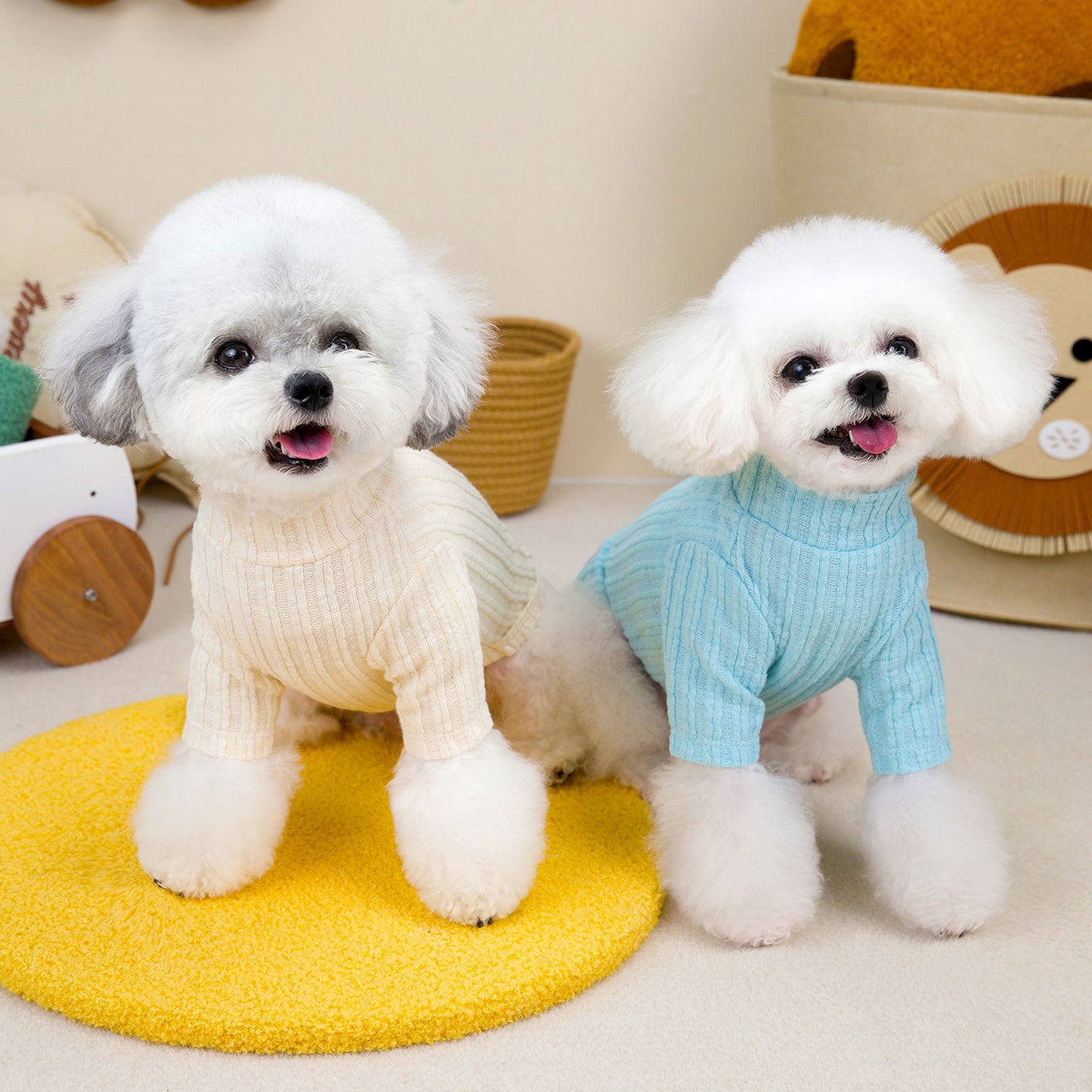 人気犬の服ペット小型犬の服新しいテディよりパンダミミミ韓国ハイネックボトムシャツ
