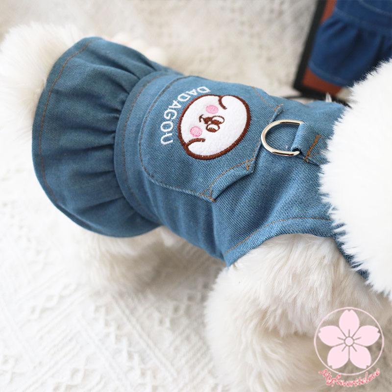 人気沸騰新柄追加 ペット 服 安い 犬 春 夏 秋 冬 デニム ワンピース タンクトップ キャミソール かわいい 可愛い 猫 ドッグウェア