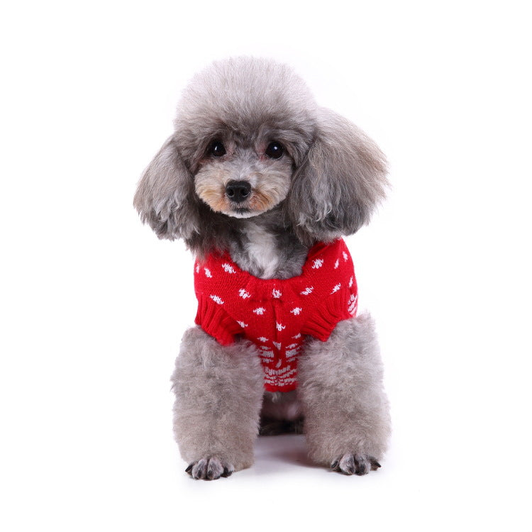 2023年新作入荷 ペット服 犬 服 Tシャツ ドッグウェアペットの服セーターハイネック犬の服セータークリスマス雪花の犬のセーター秋冬