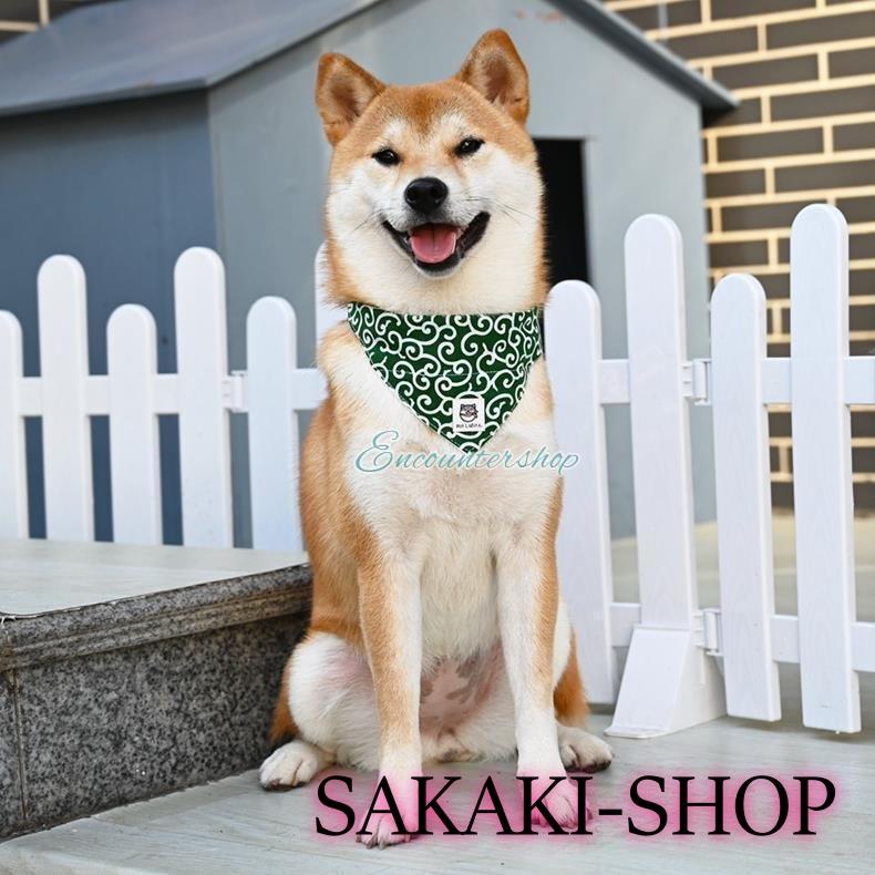好評 一部即納!犬 首輪 唐草模様 犬の首輪 からくさ バックル首輪 柴犬 犬 可愛い おしゃれ 散歩 リード スカーフ バンダナ 小型犬 中型犬 大型犬
