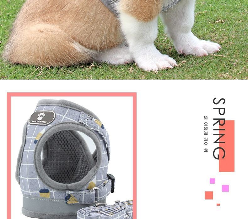 背心式犬牽引紐テディ比熊小型犬胸背ドッグラン子犬チェーンペット用品