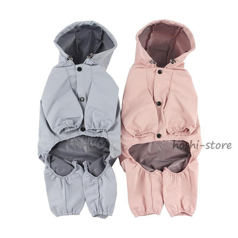 ペット服 ドッグウェア レインコート 犬の服 犬服 雨服 雨の日 防水 雨具 お散歩 梅雨対策 着脱簡単 雨具 パーカー フード付き 四足 小中型犬用