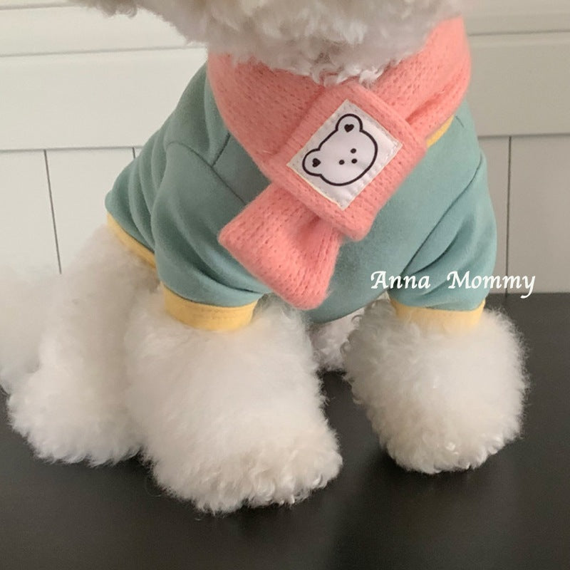 2025新作春秋 ペット服/犬猫服 犬 洋服/犬用品 /小中型犬 無料マフラー子犬春秋服