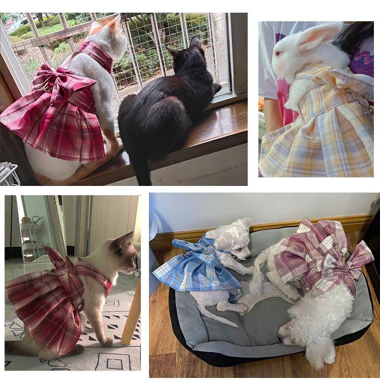 新商品プロモーション,数量限定 ペット用品 ハーネス リード 2点セット 猫用 小型犬用 かわいい 姫様 ワンピース 全8色 リード長さ120cmリード幅2cm XS ( 05-15kg ) Sペッ