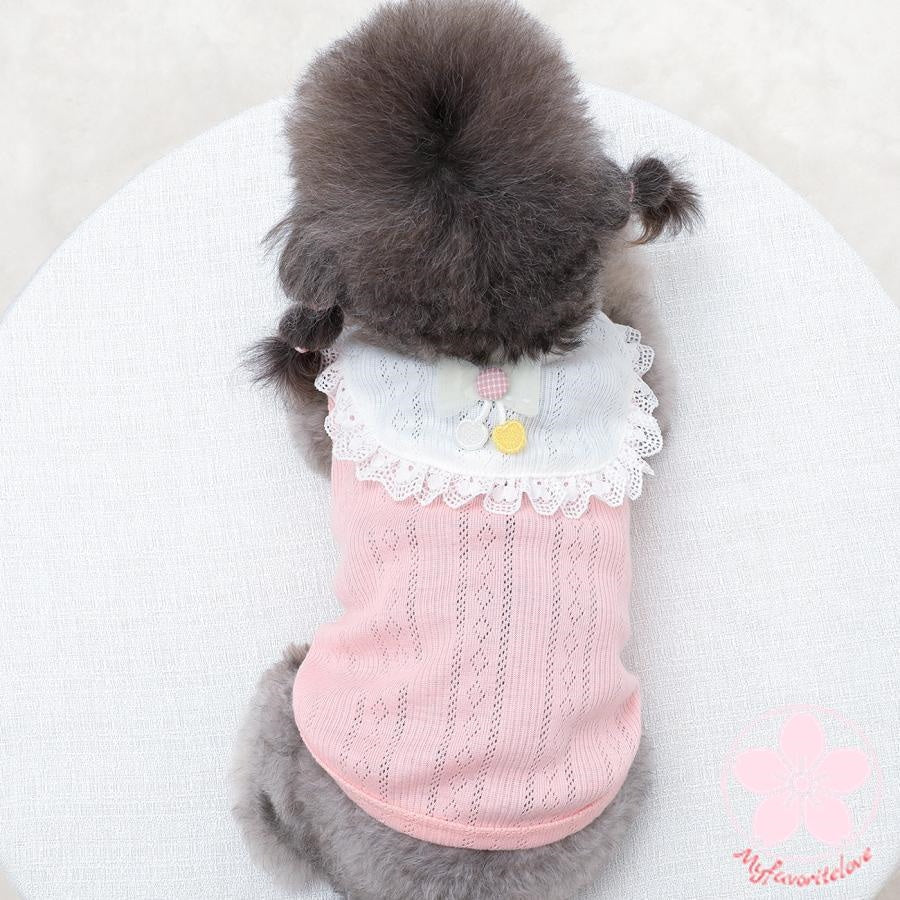 超目玉新品 ペット 服 安い 犬 春 夏 秋 フリル レース タンクトップ かわいい ハイブランド 猫 ドッグウエア