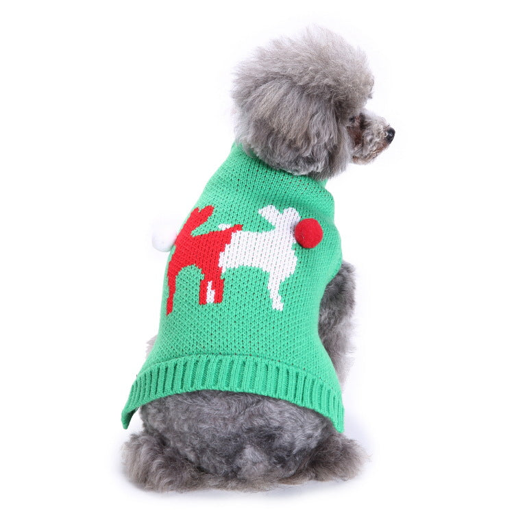 2023年新作入荷 ペット服 犬 服 Tシャツ ドッグウェアペットの服セーターハイネック犬の服セータークリスマス雪花の犬のセーター秋冬