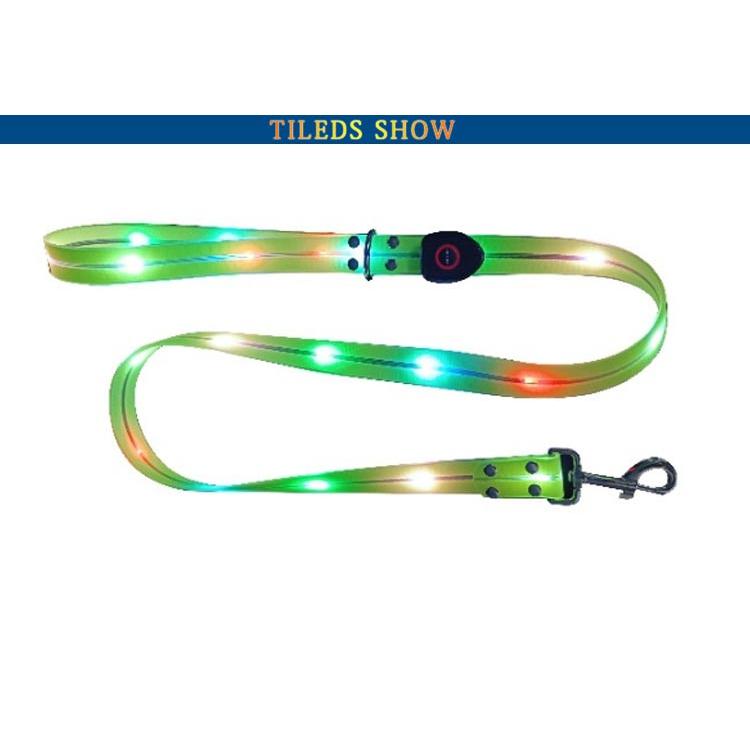 3日以内に出荷 明日まで値下げ 犬 リード 光る 安全対策 LED光るリード 軽量 ペット用リード 長さ120cm 夜間散歩 柔らかい 無臭 夜散歩ライト 視認性 犬 USB充電式 期間限定オファー