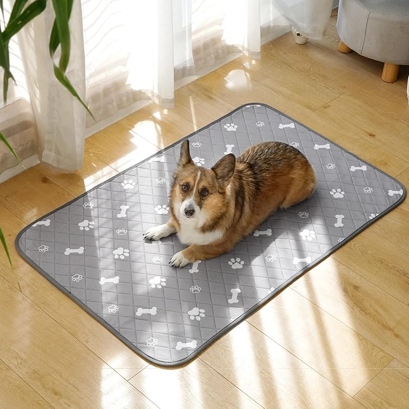 【即納】ULIGOTA 洗える ペットシーツ 犬 猫用 おしっこマット ペットマット 下敷きマット 洗える 速乾 繰り返し使える(グレー100×67cm 二枚セット)