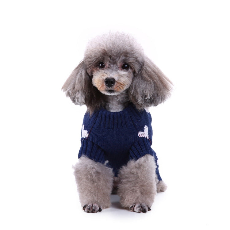 2023年新作入荷 ペット服 犬 服 Tシャツ ドッグウェアペットの服セーターハイネック犬の服セータークリスマス雪花の犬のセーター秋冬