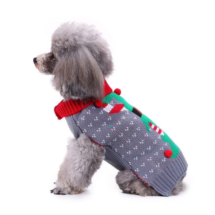 2023年新作入荷 ペット服 犬 服 Tシャツ ドッグウェアペットの服セーターハイネック犬の服セータークリスマス雪花の犬のセーター秋冬
