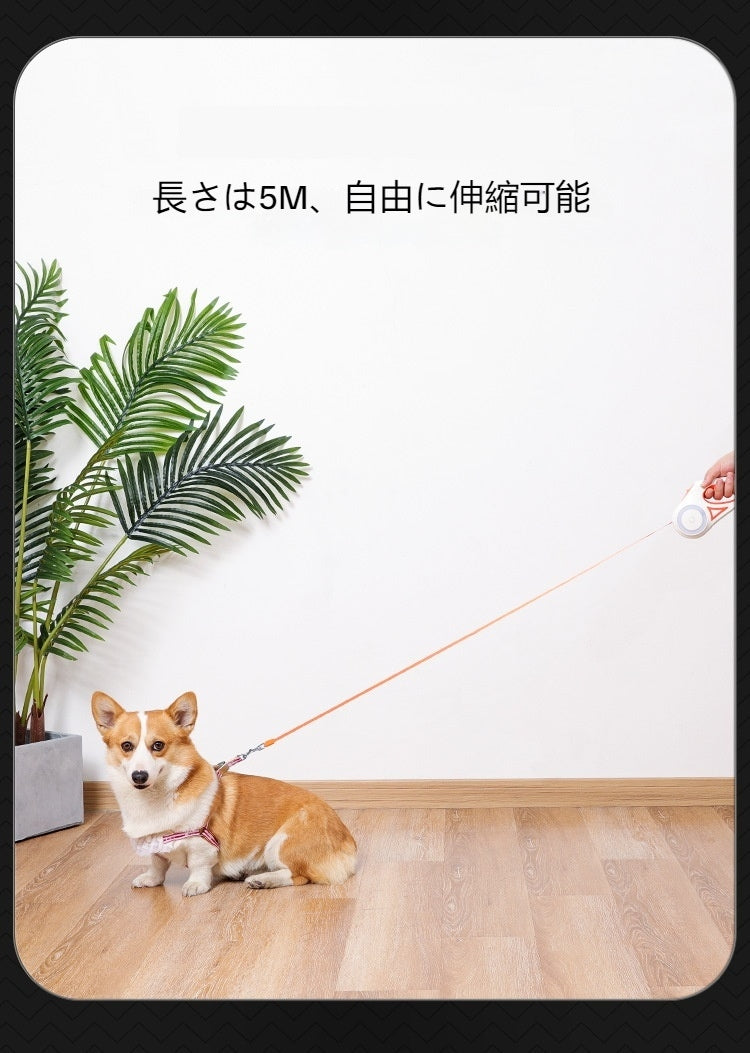新型LED発光犬ロープペット牽引ロープ自動伸縮ドッグランロープ犬ロープ牽引ロープ犬用品