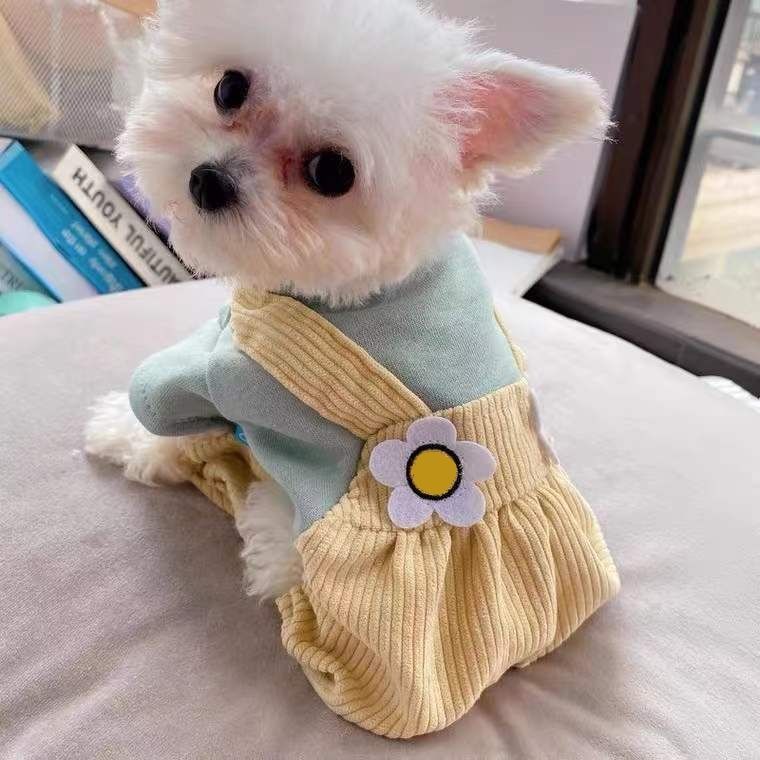 犬服 春と秋 ビブパンツ ペット ビションフリーゼ テディ キャッツ 小型犬 コーデュロイ 軽量 快適 犬 服 犬の服 犬 洋服 犬の服夏 犬洋服