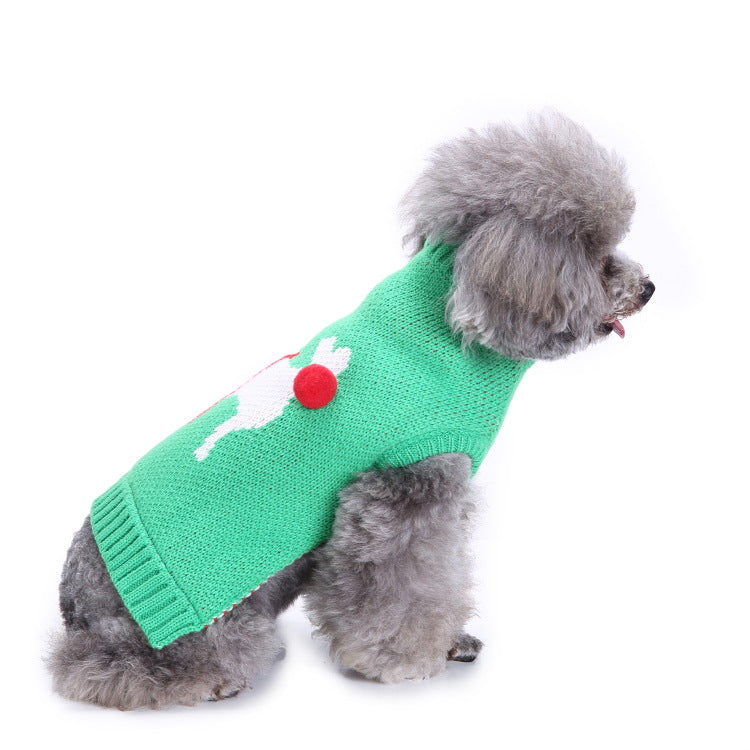 2023年新作入荷 ペット服 犬 服 Tシャツ ドッグウェアペットの服セーターハイネック犬の服セータークリスマス雪花の犬のセーター秋冬
