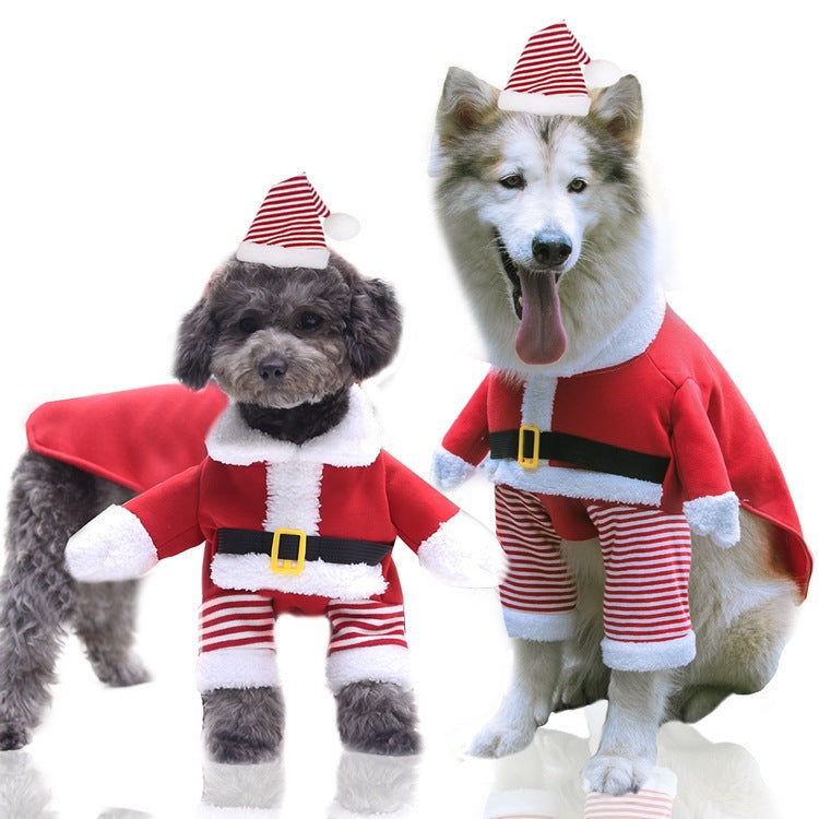 2023年新作入荷 ペット服 犬 服 Tシャツ ドッグウェア中国のビッグドッグと猫サンタクロース犬犬の犬のペット製品秋と冬の豪華なファンボディゴールデンレトリバーの変更