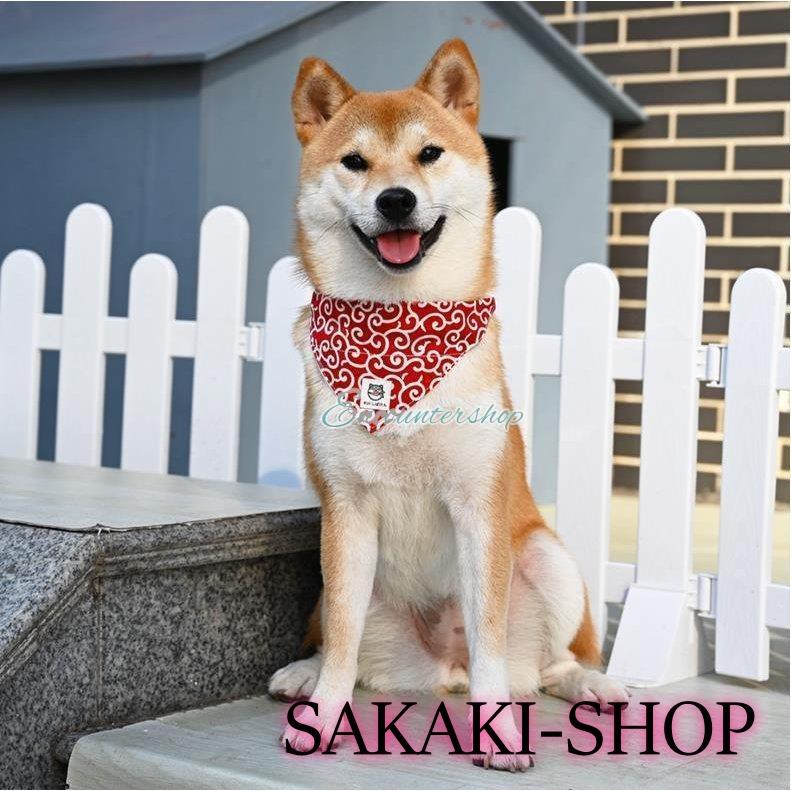好評 一部即納!犬 首輪 唐草模様 犬の首輪 からくさ バックル首輪 柴犬 犬 可愛い おしゃれ 散歩 リード スカーフ バンダナ 小型犬 中型犬 大型犬